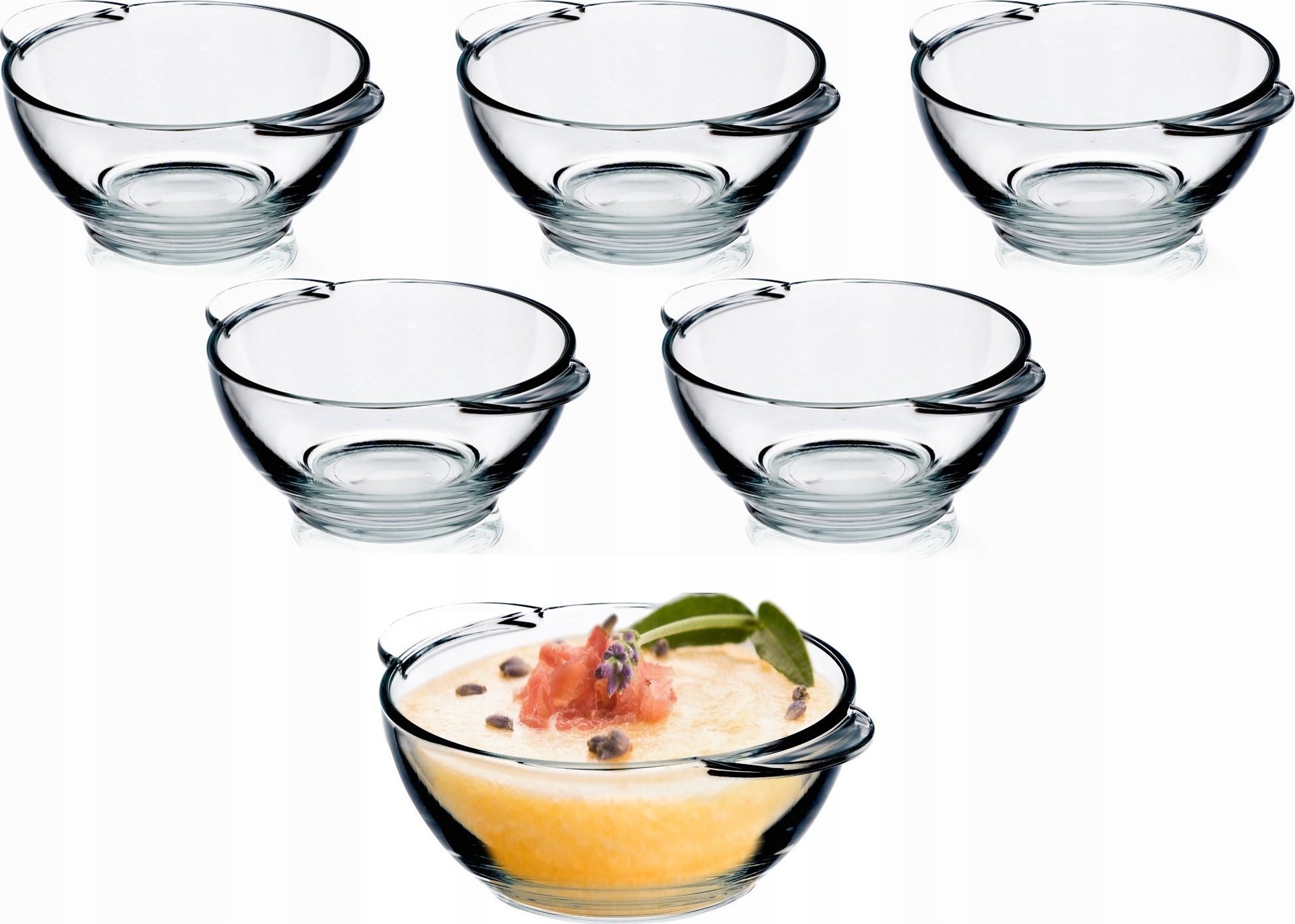 Kadax Bulionówka Miseczka Do Zupy Szklana 400ml 6szt