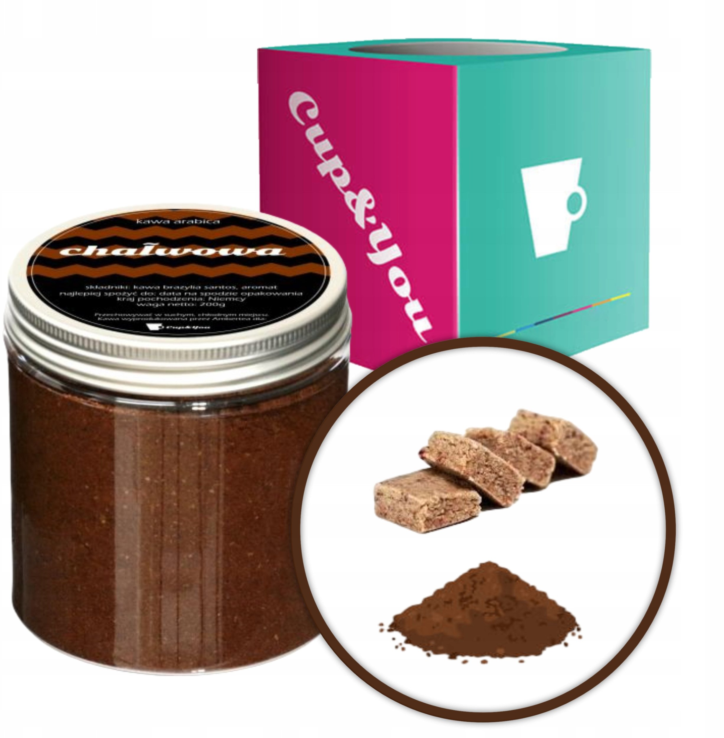 Kawa mielona Cup&You Kawa aromatyzowana o smaku CHAŁWOWYM mielona deserowa ARABICA 200g