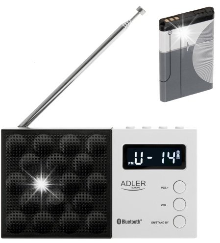 Radioodtwarzacz Adler Radio przenośne akumulatorowe PLL AM/FM Bluetooth USB karta SD Adler AD1908