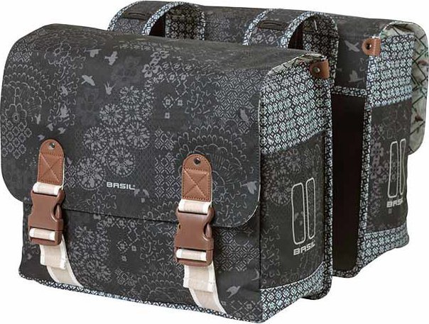Basil Sakwa miejska podwójna BOHEME DOUBLE BAG 35L, mocowanie na paski, wodoodporny poliester, charc...