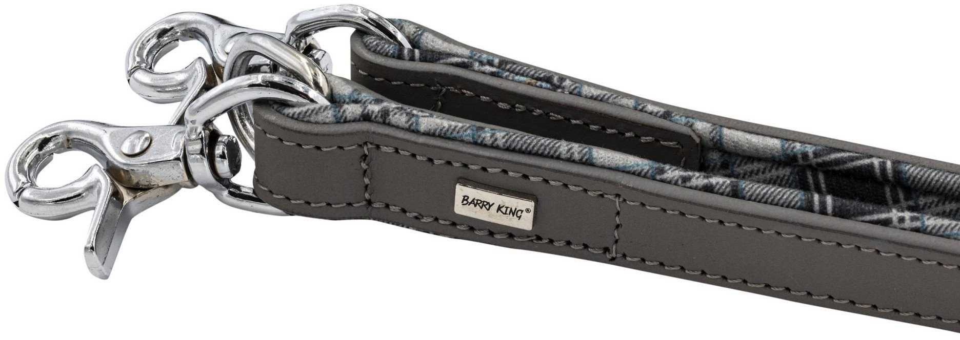 Smycz sk�rzana, 20 mm x 200 cm, siwy-kratka