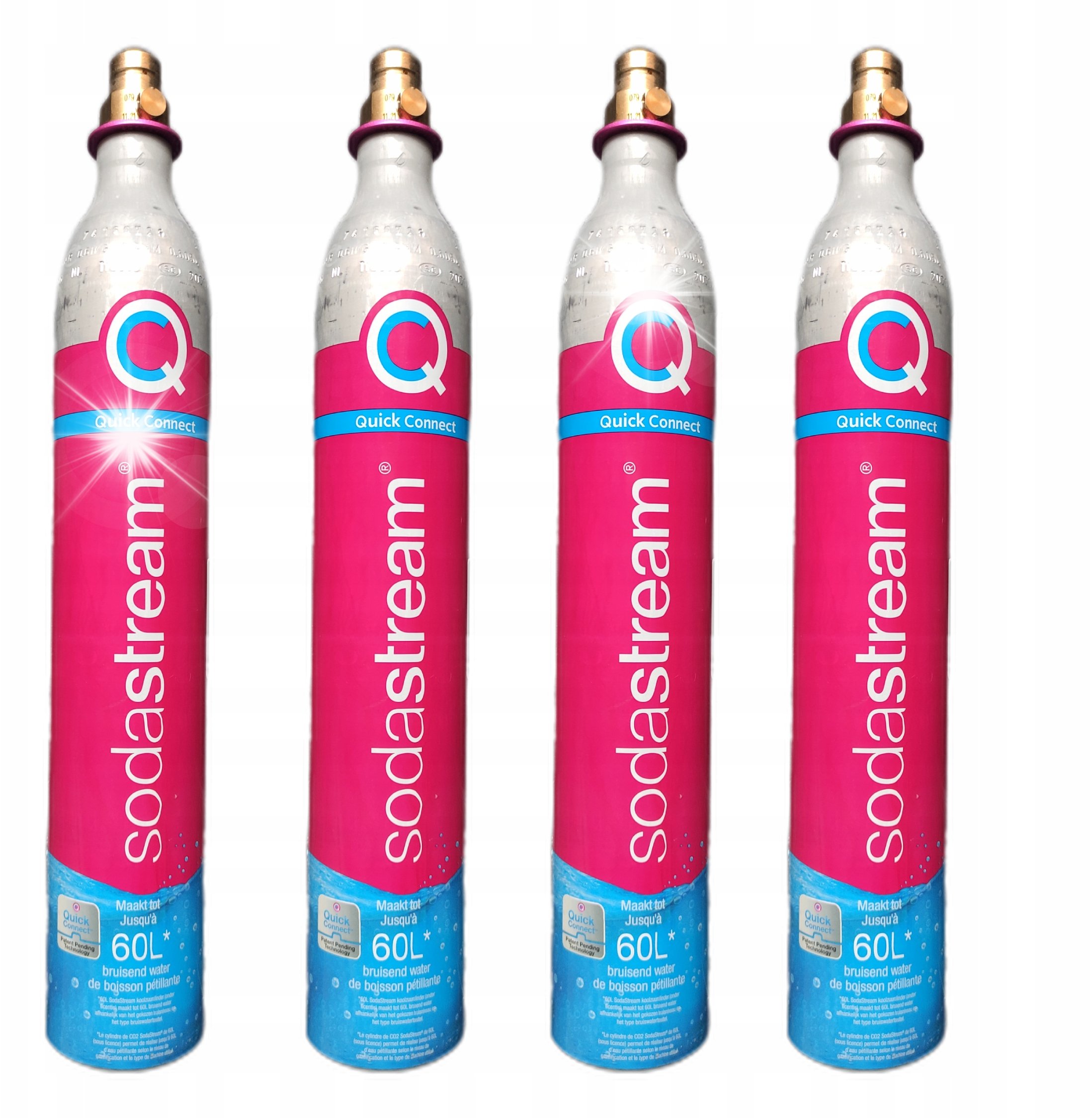 Sodastream 4 X WYMIANA NABICIE BUTLI DO SODA GAZEM SPOŻYWCZYM CO2 GAZ BUTLA RÓŻOWA