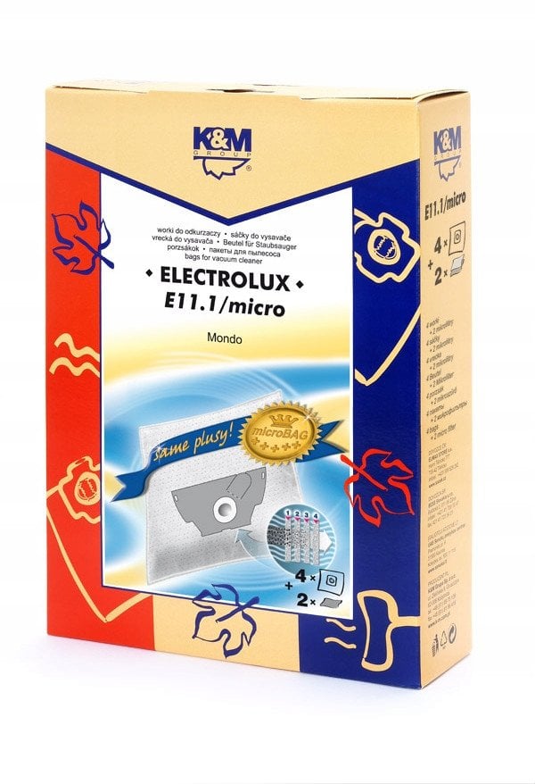 WORKI MICRO 4SZT +2 FILTRY K&M E11 MICRO DO ELECTROLUX MONDO