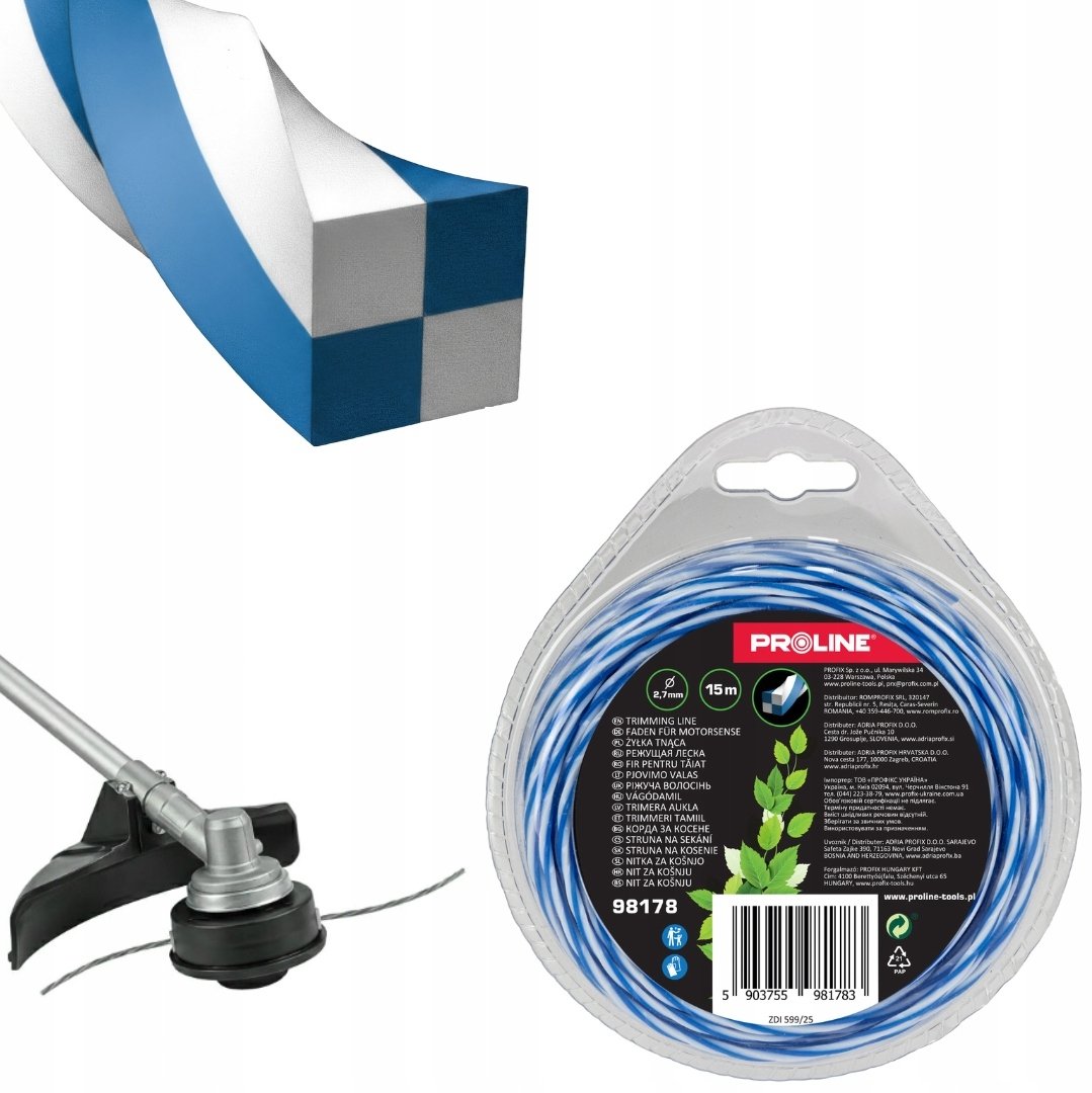 Pro-Line ŻYŁKA TNĄCA SKRĘCONY SZACHOWNICA 2.7MM X 15M, PROLINE
