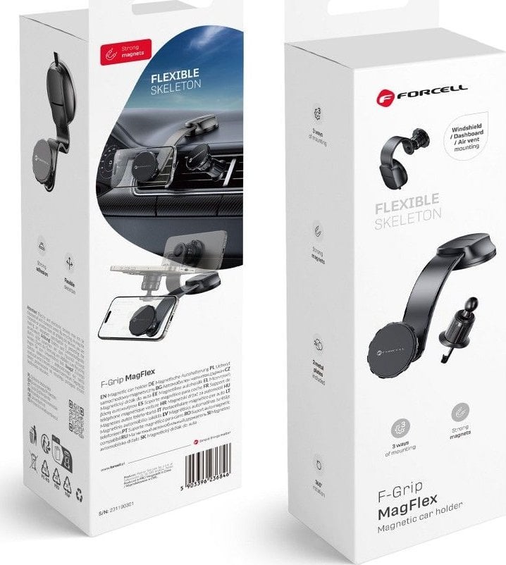 ForCell FORCELL F-Grip MagFlex uchwyt samochodowy do szyby/deski/kratki magnetyczny czarny