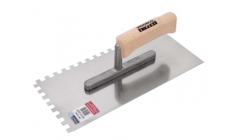 Modeco Paca nierdzewna zębata uchwyt drewno 280x130x8mm - MN-73-408