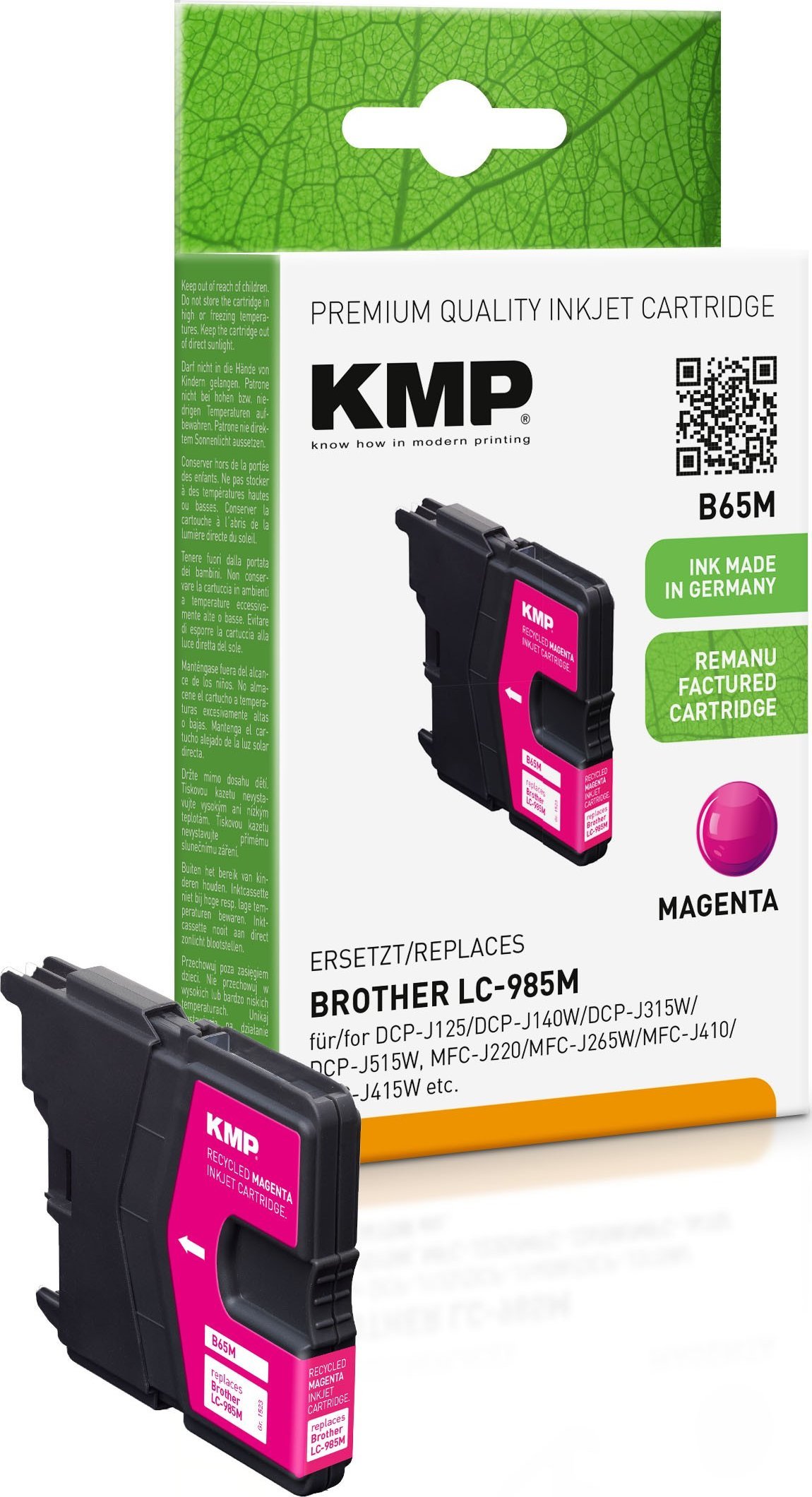 KMP Printtechnik AG KMP kartridż Brother LC-985M 260 S. magenta remanufactured