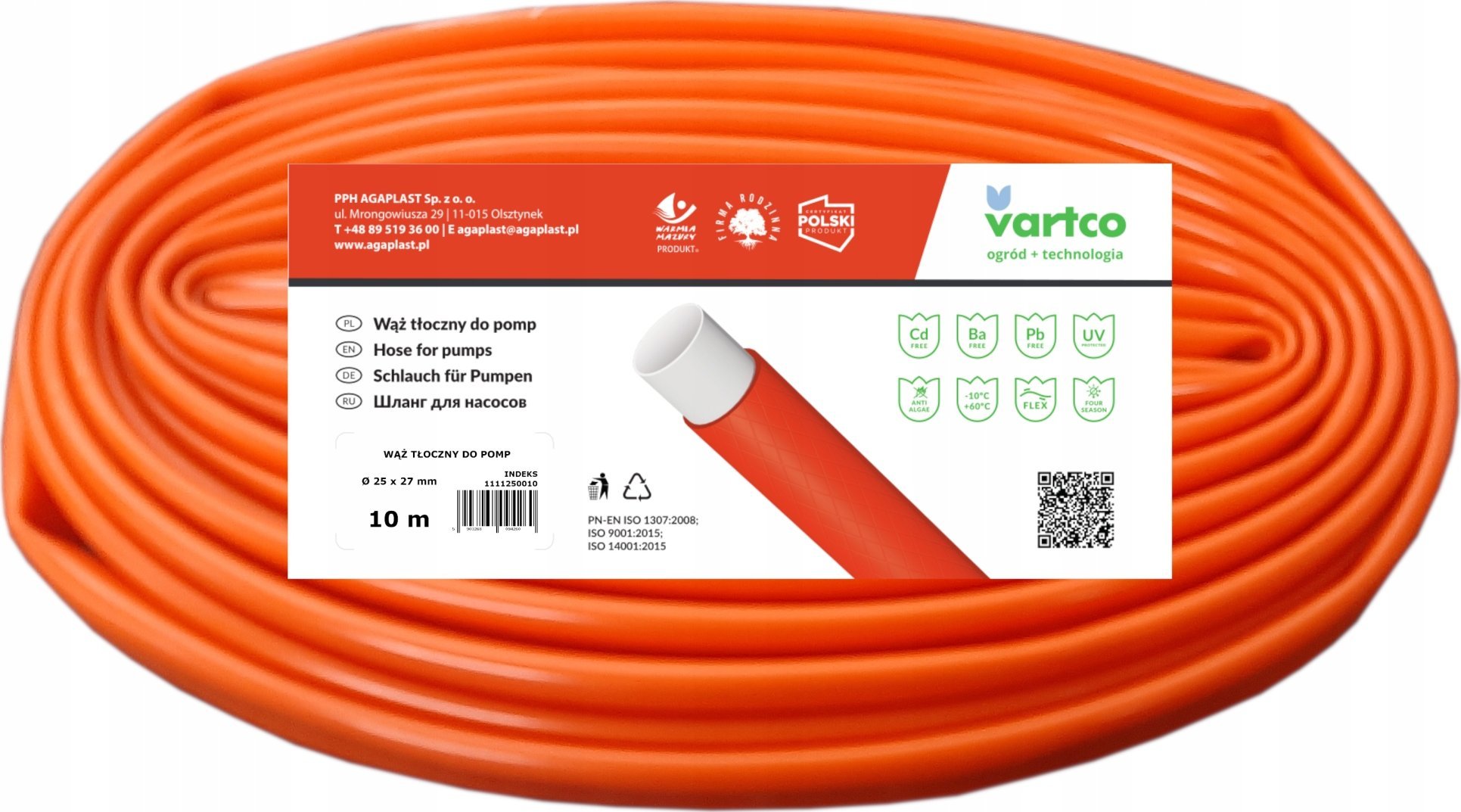Vartco Drainage hose for submersible pumps 1 1/4" / 32mm 10m Vartco 1111320010