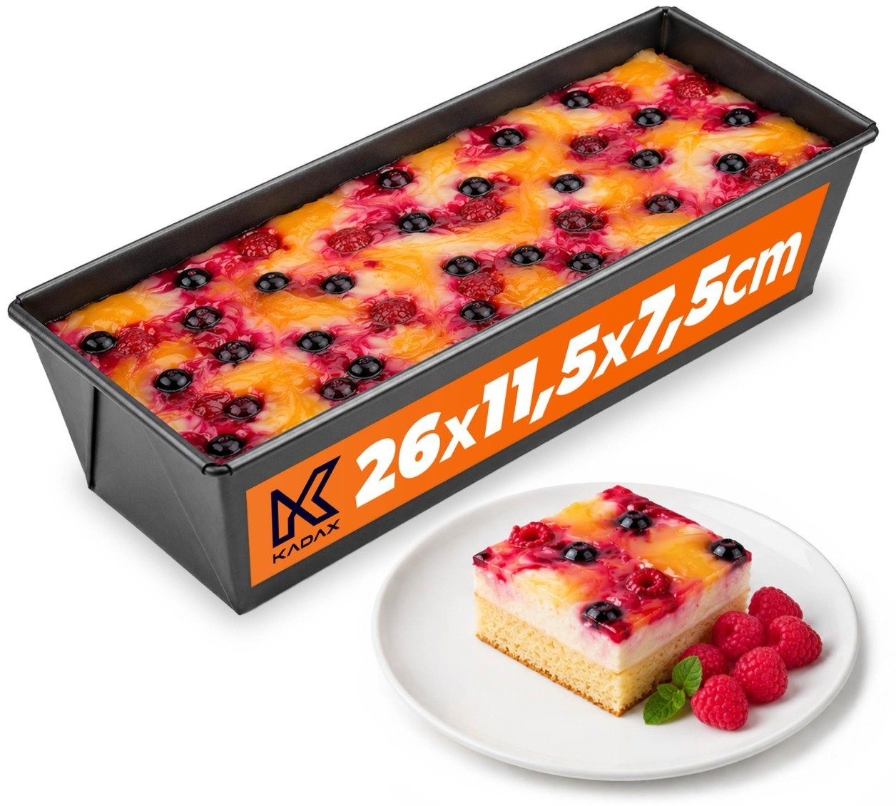 Kadax Blacha nieprzywieralna forma do pieczenia 26x11cm