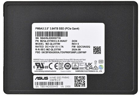 Dysk serwerowy Samsung PM9A3 3.84TB U.2 NVMe (MZQL23T8HCLS-00A07)