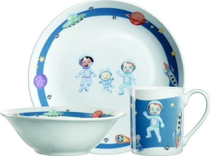 Leonardo Zestaw 3cz naczyń dla dzieci kosmos BAMBINI AVVENTURA -