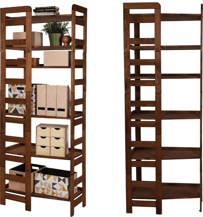 Wamar-Sosenka Regał Modułowy Wewnętrzny 197,6x72x44,8cm 6 Półek BERDO Brązowy Olejowany Drewno sosnowe RR2_NW4X072_0_R0_F1 /