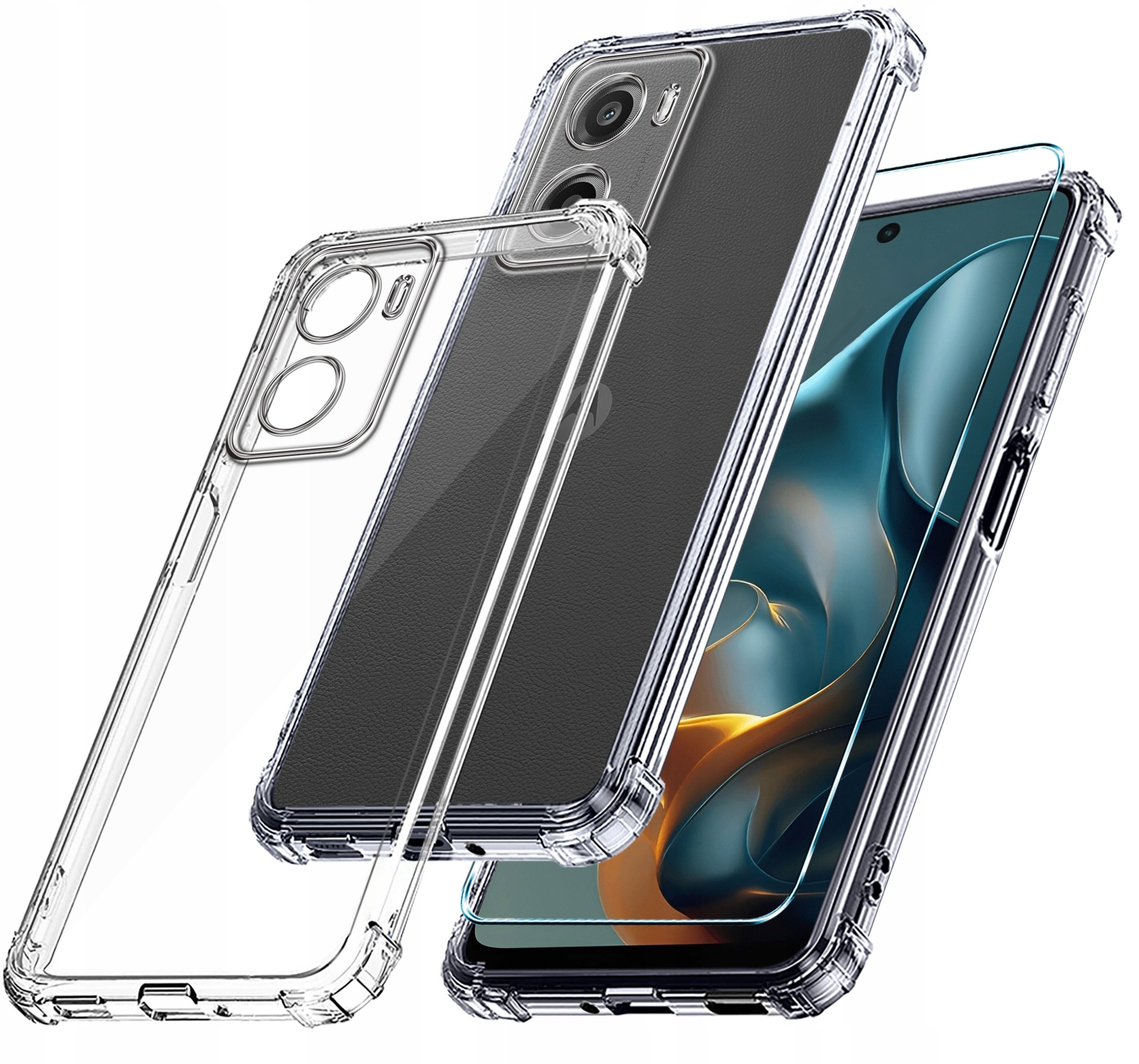 krainaGSM Etui do Motorola Moto G05 | E15 PANCERNE CASE SILICON GUMOWE SLIM + SZKŁO