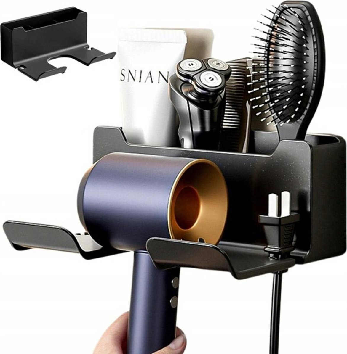 ATL DA202 Uchwyt ścienny na suszarkę do włosów czarny