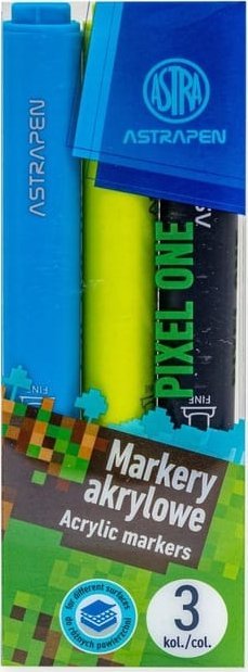 Astra Markery trójkątne akrylowe ASTRAPEN PIXEL ONE -3 kolory PET box