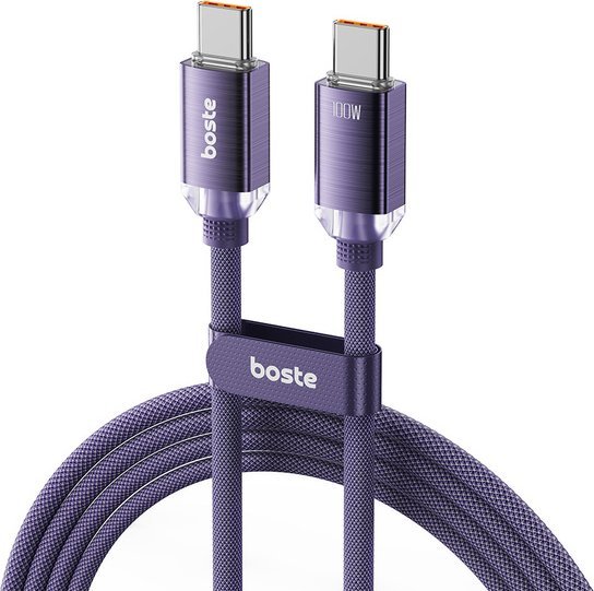 Boste Gemstone Series Fast Charging Data Cable USB-C to USB-C 100W 1m Brushed Purple