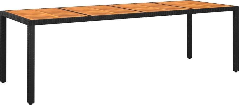 Zdjęcia - Meble ogrodowe VidaXL Stół ogrodowy, 250x100x75 cm, akacja i rattan PE, czarny 