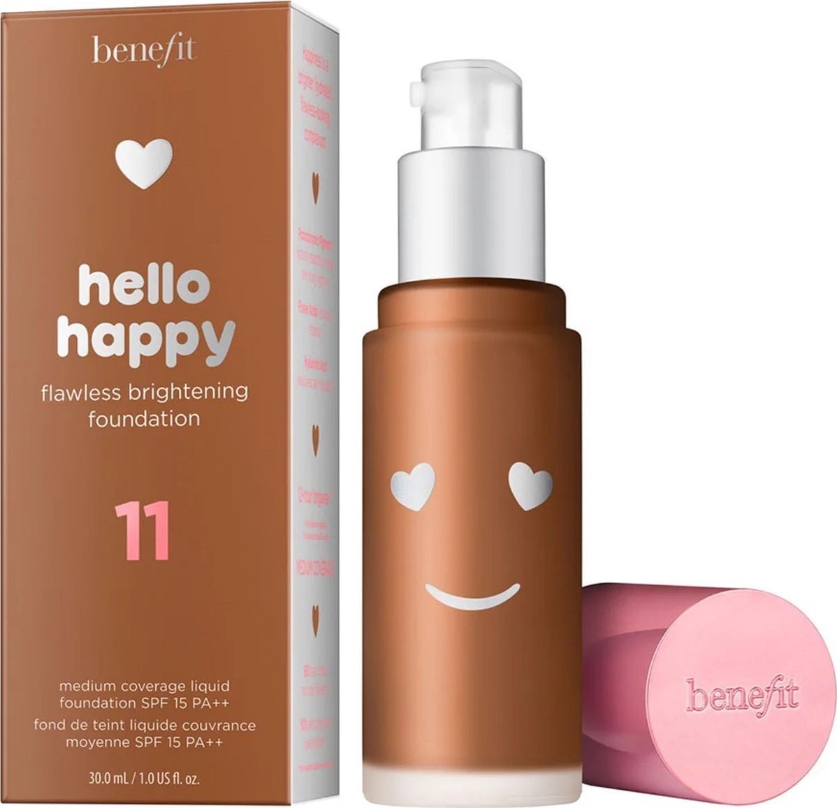 Benefit , Hello Happy, Brightening, Liquid Foundation, 11, Dark Neutral, SPF 15, 30 ml For Women