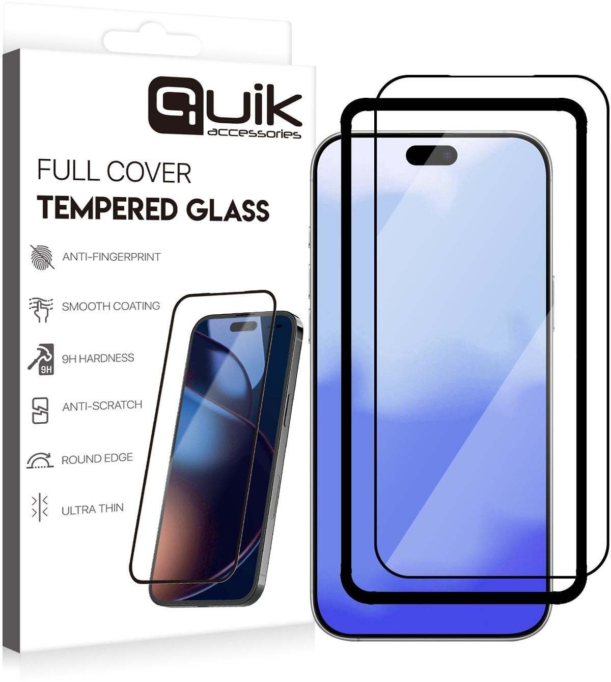 Quik Accessories Full Cover Tempered Glass for Samsung Google Pixel 10 Pro