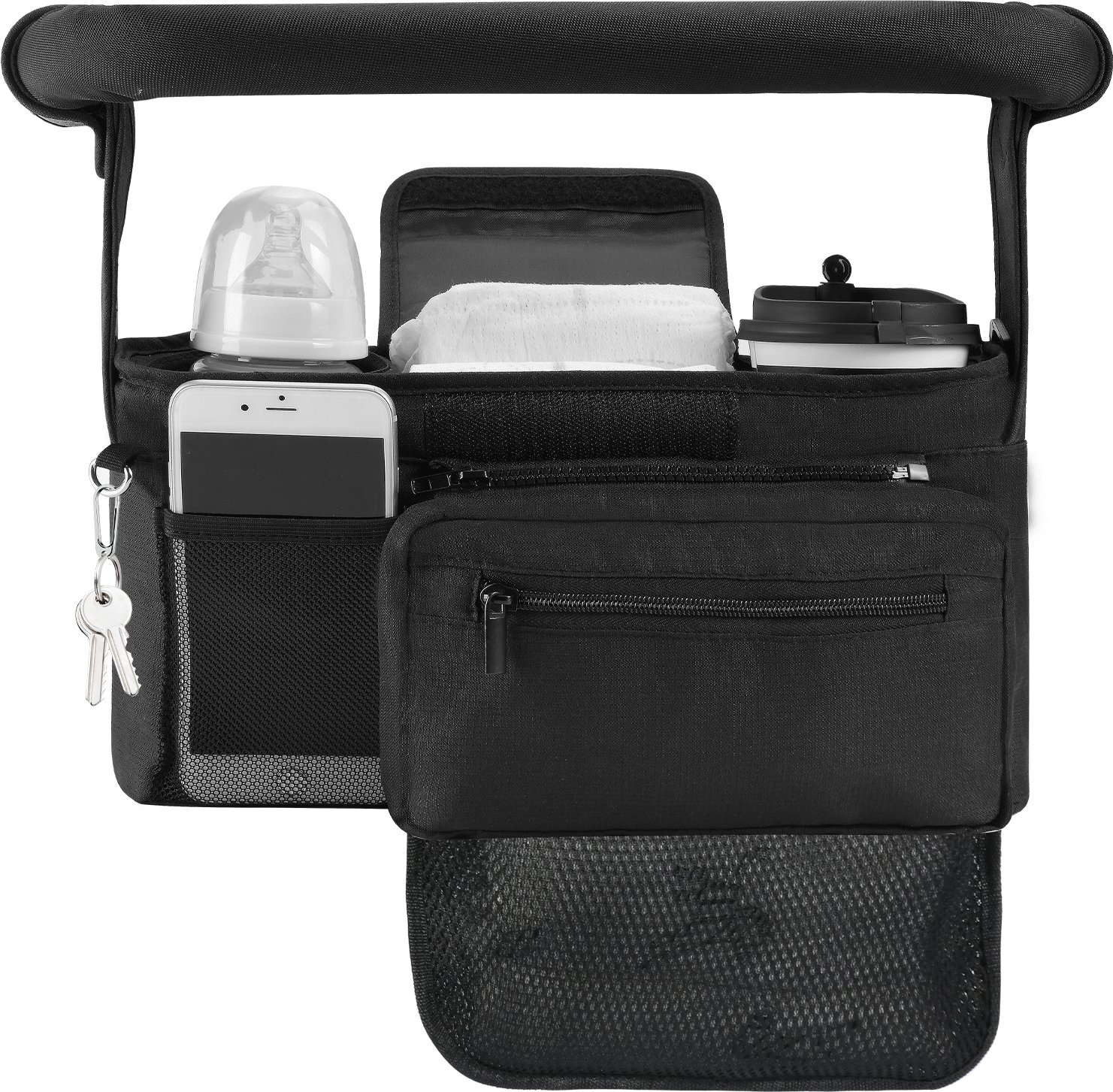 Momcozy SZ001 Stroller Organizer with Cup Holders | Organizer do wózka dziecięcego | Z uchwytami na ...