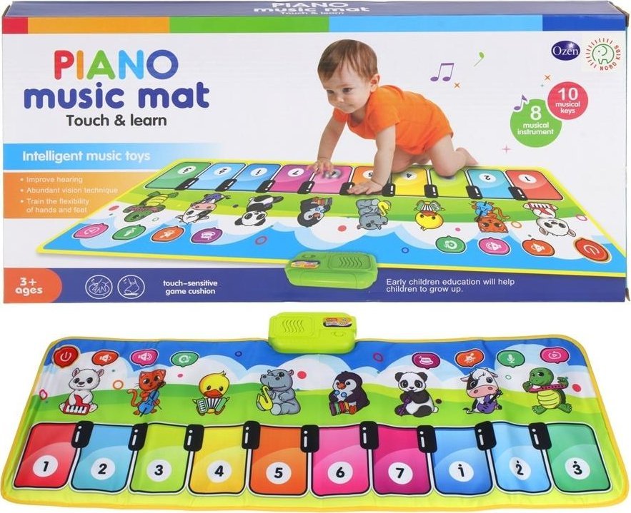 Mata Muzyczna Do Tańczenia Pianino Zwierzęta 110cm