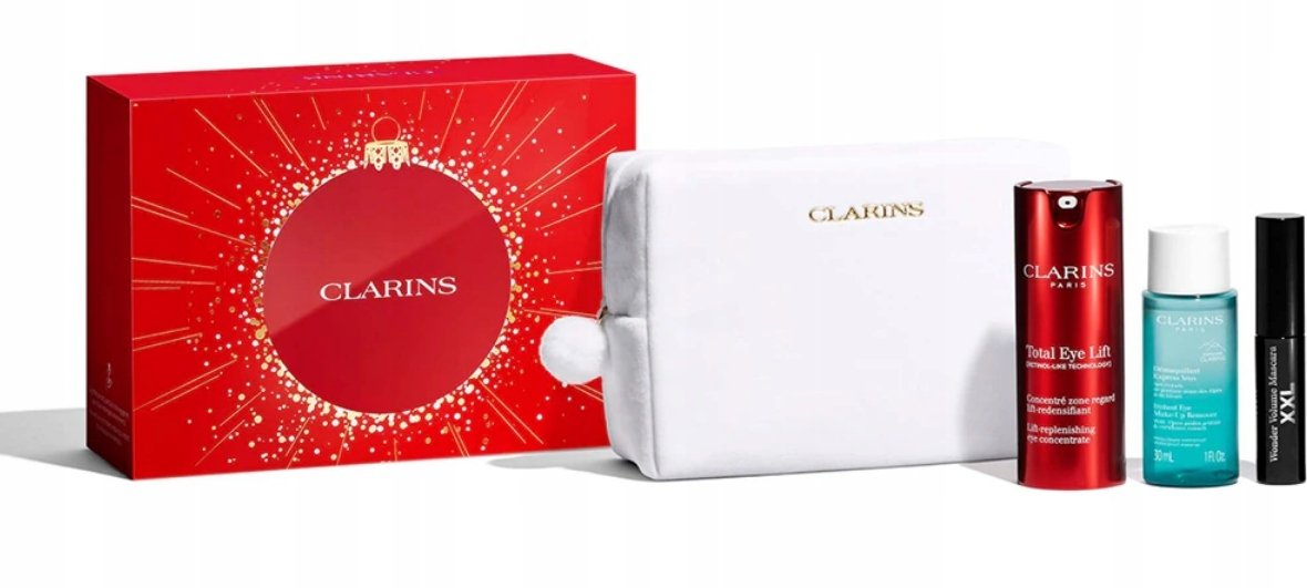 Clarins Set Clarins: Total Eye, Lift, Day, Eye Serum, 15 ml + Instant Eye, Makeup Remover Lotion, 30 ml + Wonder Volume, Volumising, Mascara, Black, 3