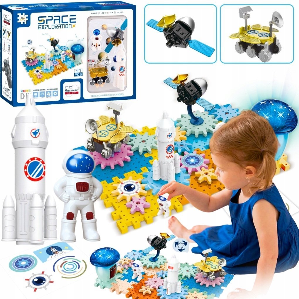 Bounn Klocki konstrukcyjne puzzle trybiki edukacyjne kosmos