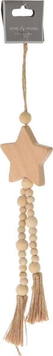 Dekoracja świąteczna Home Styling Collection ZAWIESZKA DEKORACYJNA BOHO ECO* NATURA DREWNIANA GWIAZDA