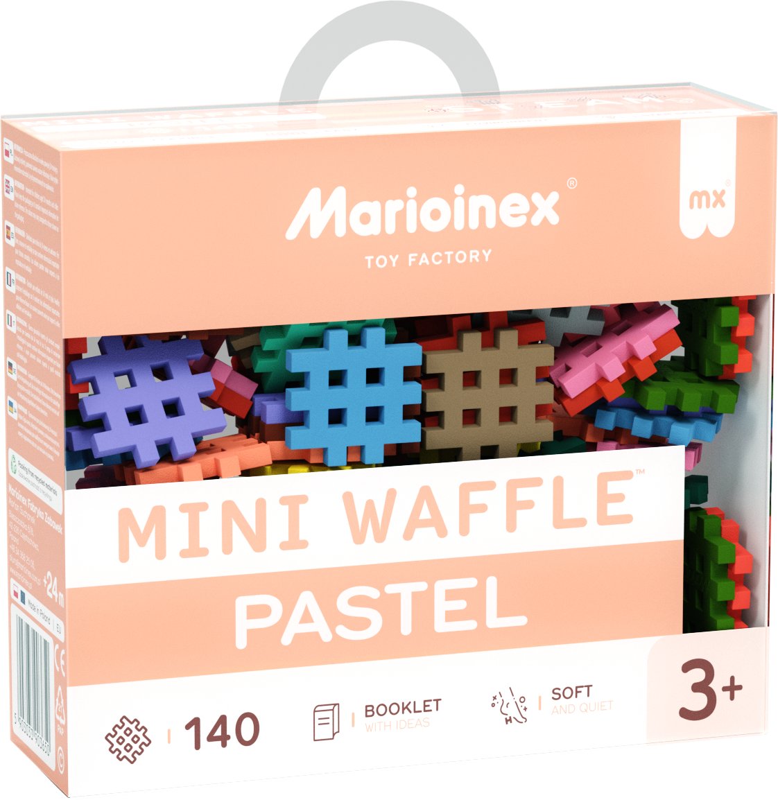 Marioinex Klocki Waffle Mini pastelowe 140 elementów (903650)