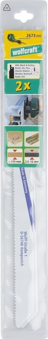 Wolfcraft 2 brzeszczoty szablaste BiM dł. 210mm