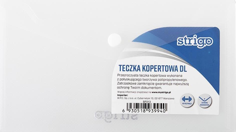 Strigo Teczka kopertowa PP DL pozioma przezroczysta SF013 STRIGO