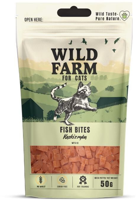 WILD FARM Kąski z rybą 50g przysmak dla kota