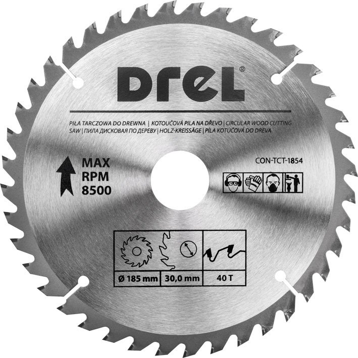 Drel DREL Piła Tarczowa Do Drewna 185mm 40T Do Cięcia Paneli
