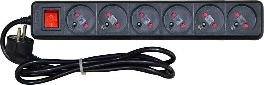 Listwa zasilająca Vakoss przeciwprzepięciowa 6 gniazd 1.5 m czarna (52-611SK)