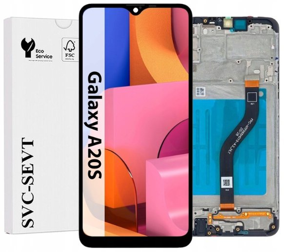 UTS-Group Wyświetlacz Do Samsung Galaxy A20s A207 Ramka Oryginał LCD Ekran