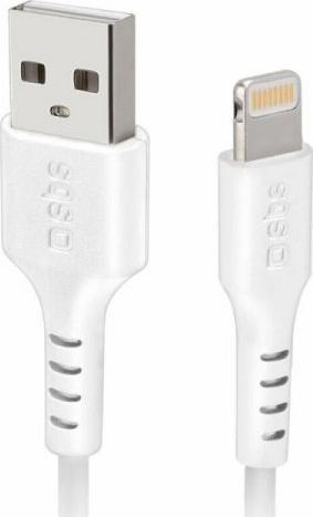 Kabel USB SBS Mobile USB-A - USB-C 2 m Biały (TECABLEUSBIP5289W)