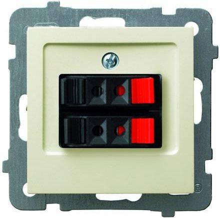 Ospel Gniazdo głośnikowe AS podwójne ecru (GG-2G/m/27)