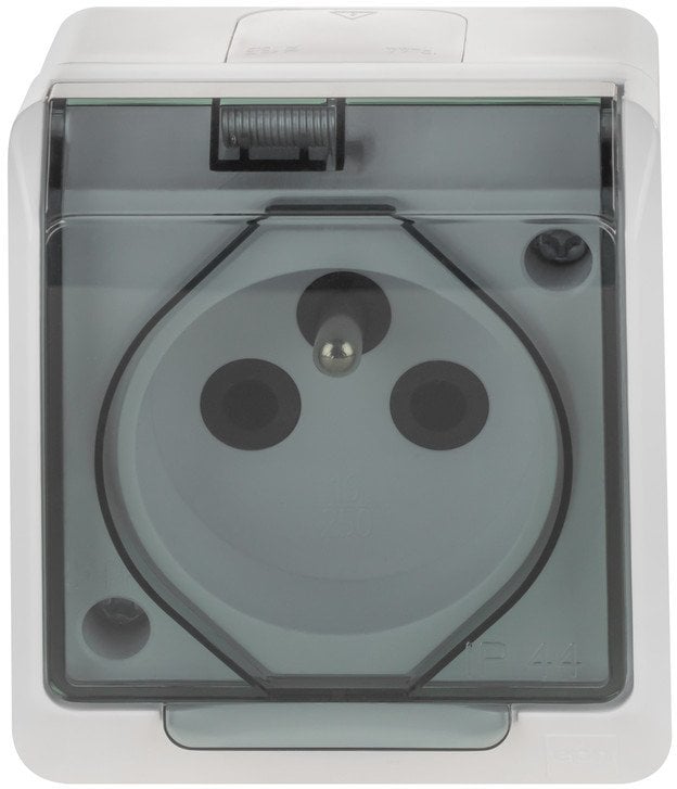 SOCKET HERMES2 WH/GREY IP44 1024-01