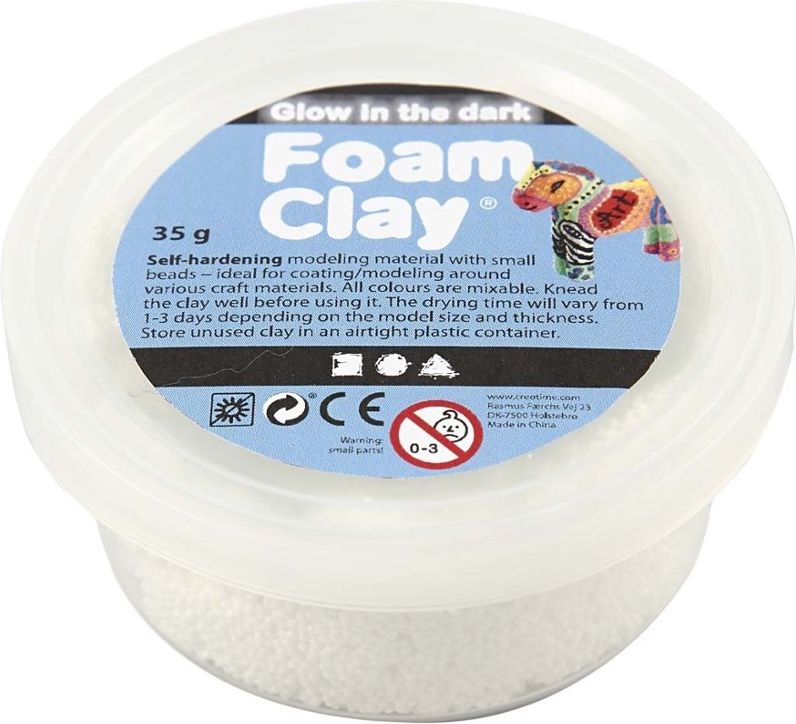 Creativ Company Foam Clay Biała Świecąca w ciemności 35g