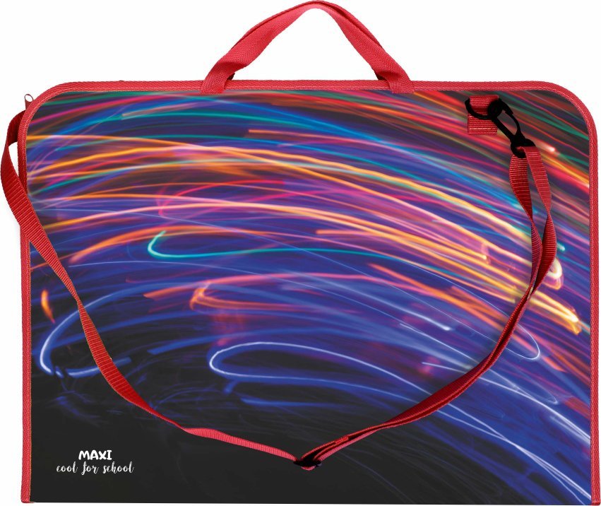 Biurfol Teczka na rysunki rysunkowa A3 z paskiem rączką plastikowa PP Lights (5907214875828)