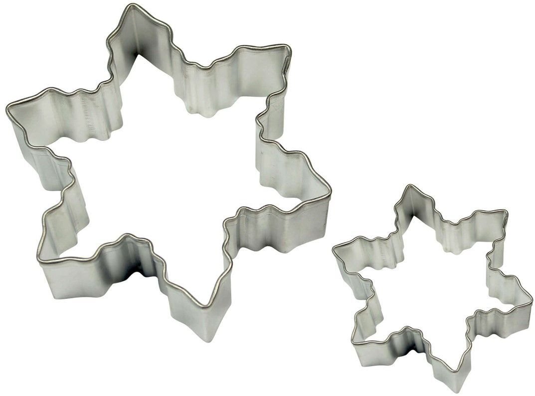 NAVA Foremki do ciastek śnieżynka 7,7 i 4,3 cm zestaw 2 szt. metalowe PME