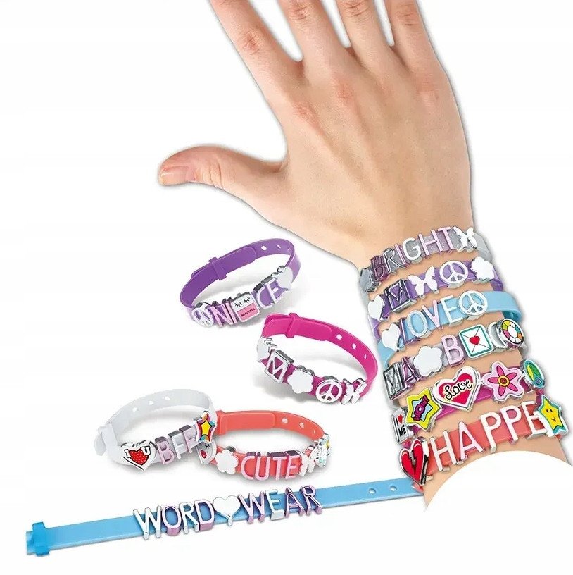 ZESTAW DO ROBIENIA BIŻUTERII BRANSOLETEK DIY DUŻY LITERKI OPASKI + naklejki