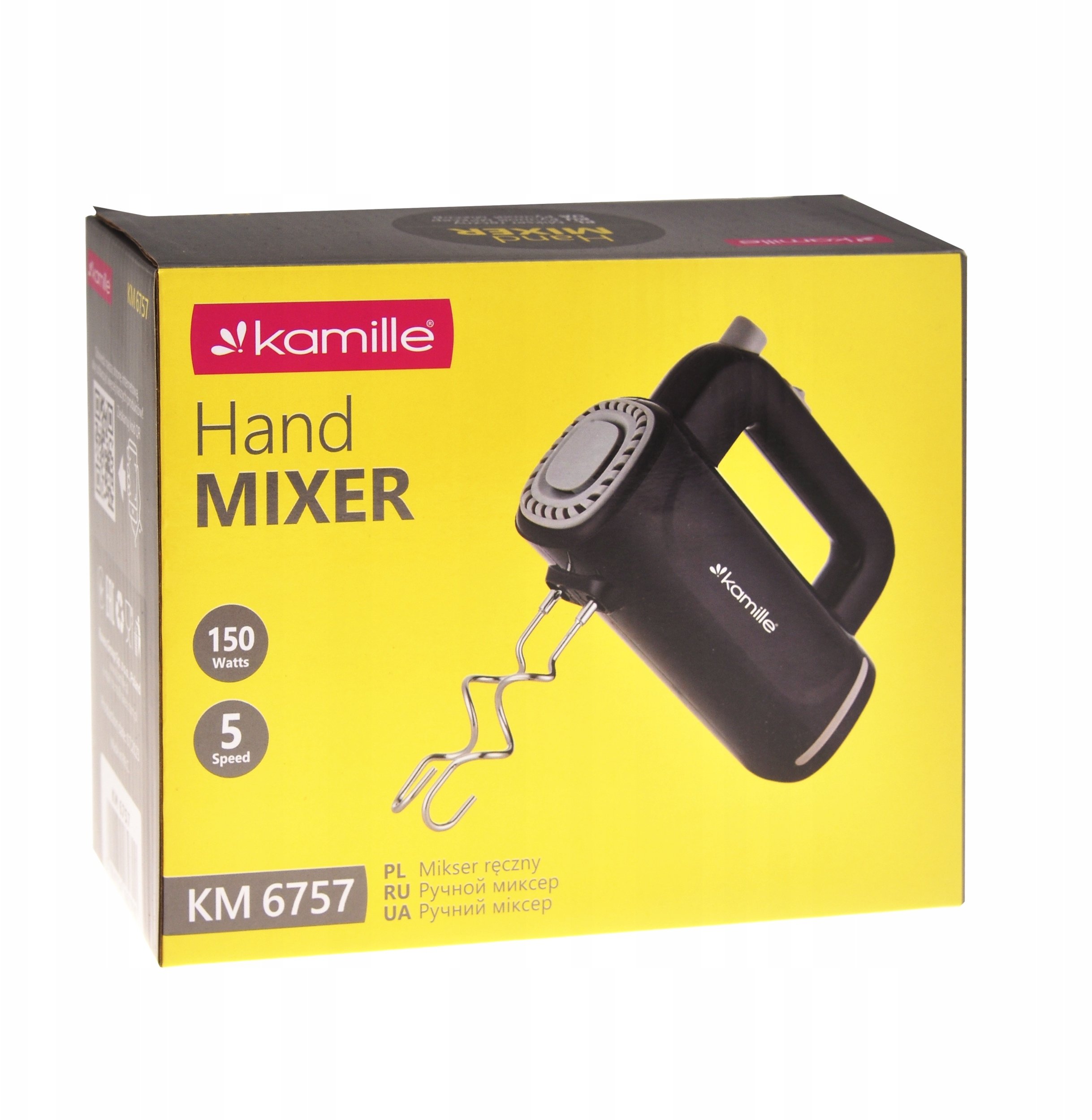 Mikser Kamille Ręczny mikser 150W (5 prędkości) czarny 6757 KAMILLE 6757 (5904734062790)
