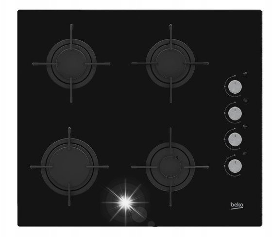 Płyta grzewcza Beko Płyta gazowa Beko HILG64120S Szkło 4 palniki 60cm