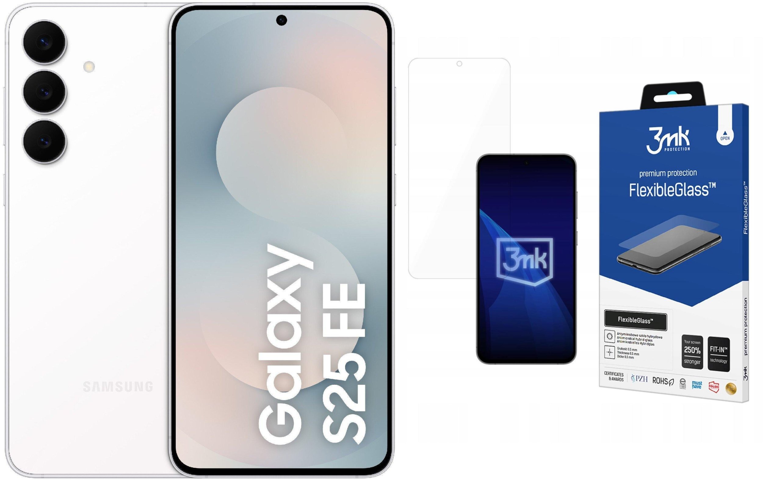 Smartfon Samsung Galaxy S25 FE 5G 8/128GB Biały (SM-S731BZWDEUE) + FlexibleGlass