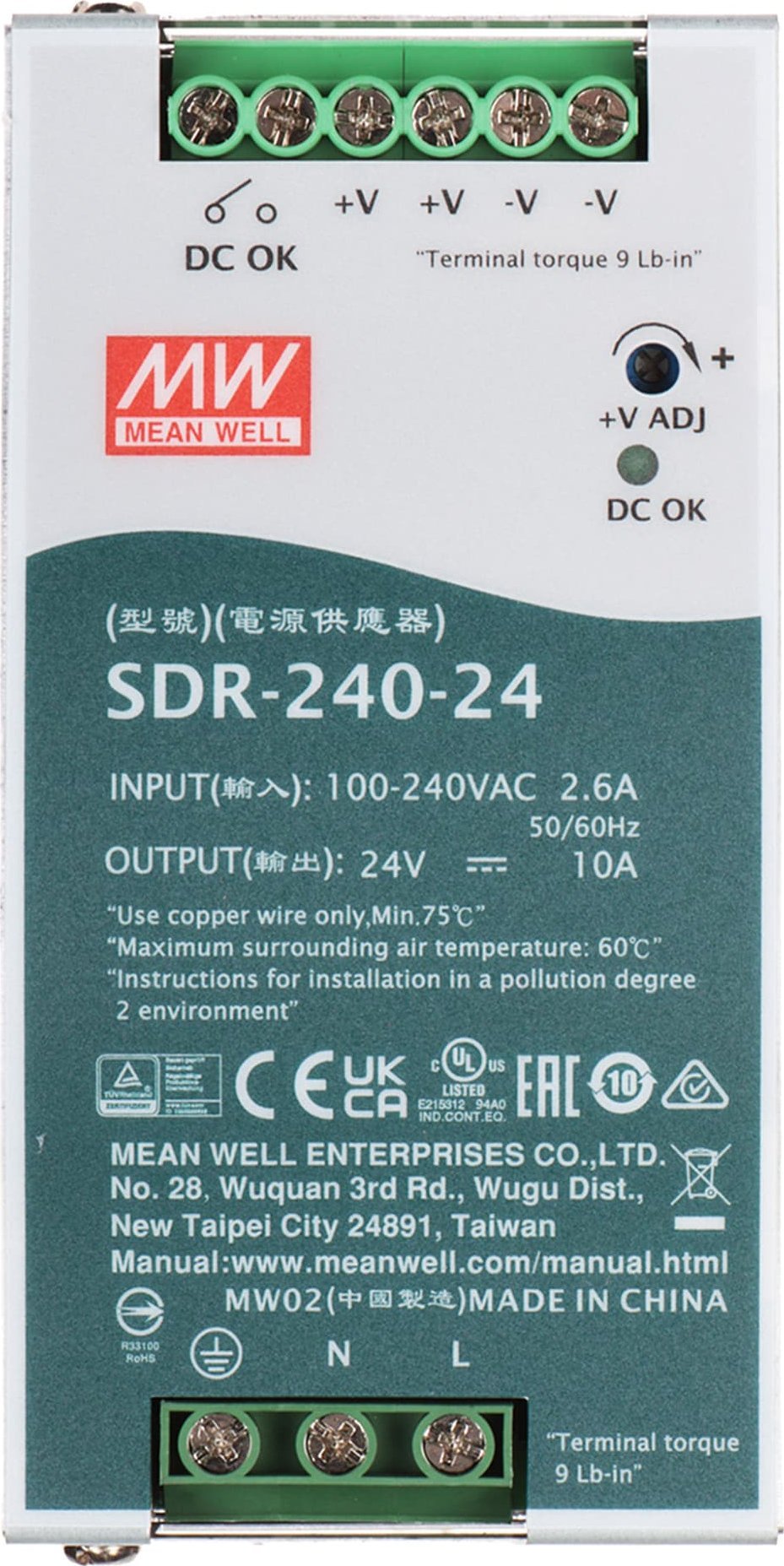Mean Well ZASILACZ IMPULSOWY SDR-240-24 MEAN WELL