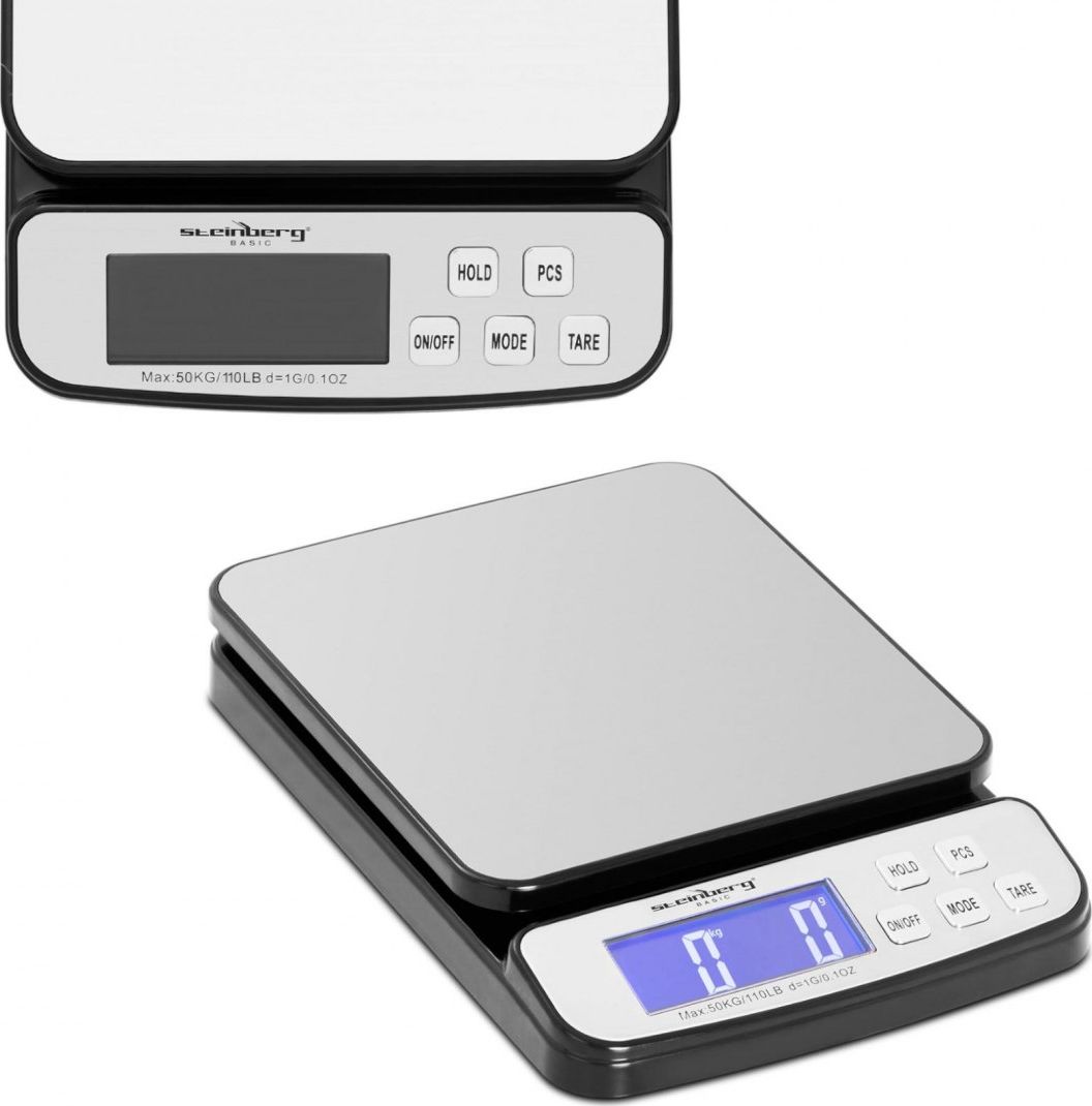 Steinberg Waga pocztowa do paczek i listów LCD do 50 kg / 1 g Waga pocztowa do paczek i listów LCD d...