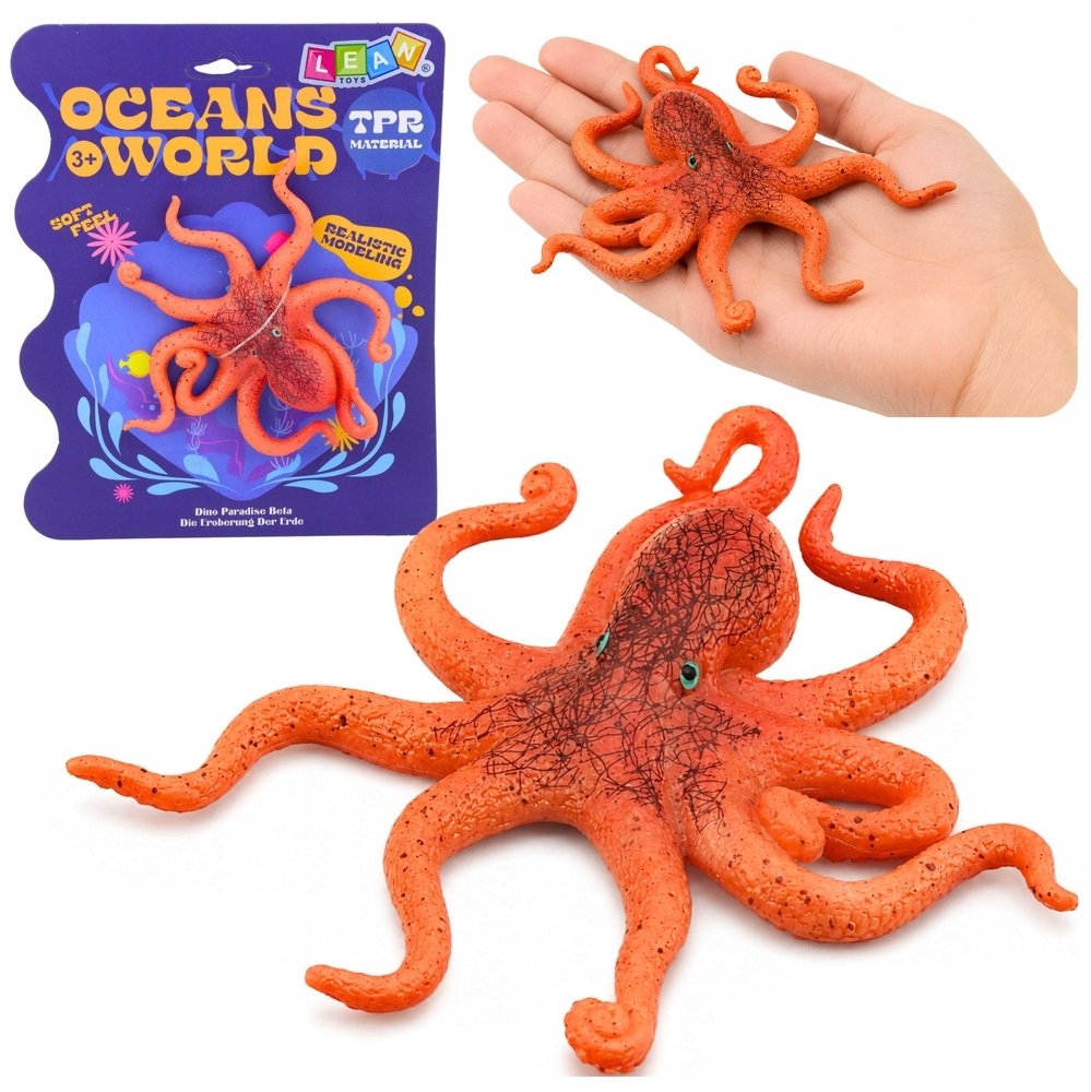 Figurka LeanToys Gumowa figurka ośmiornica rozciągliwa realistyczna zwierzę morskie 12cm