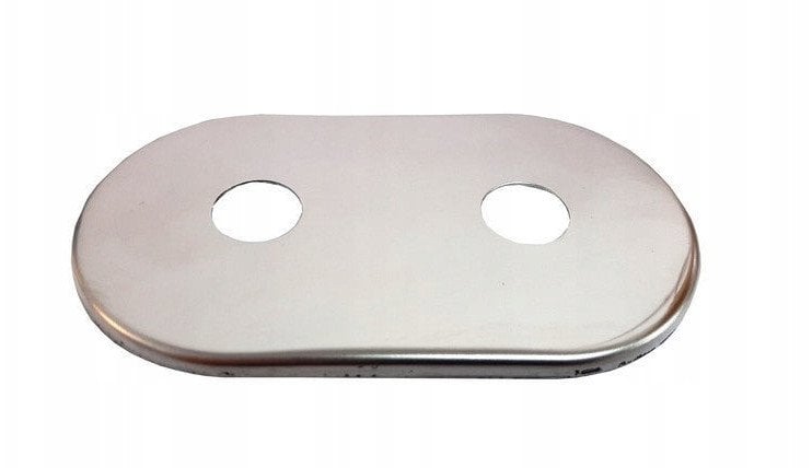 Keramag Rozeta maskująca płaska podwójna stal nierdzewna do zaworów o rozstawie 50 mm. Średnica otworów 16 mm – Fi16 (S)