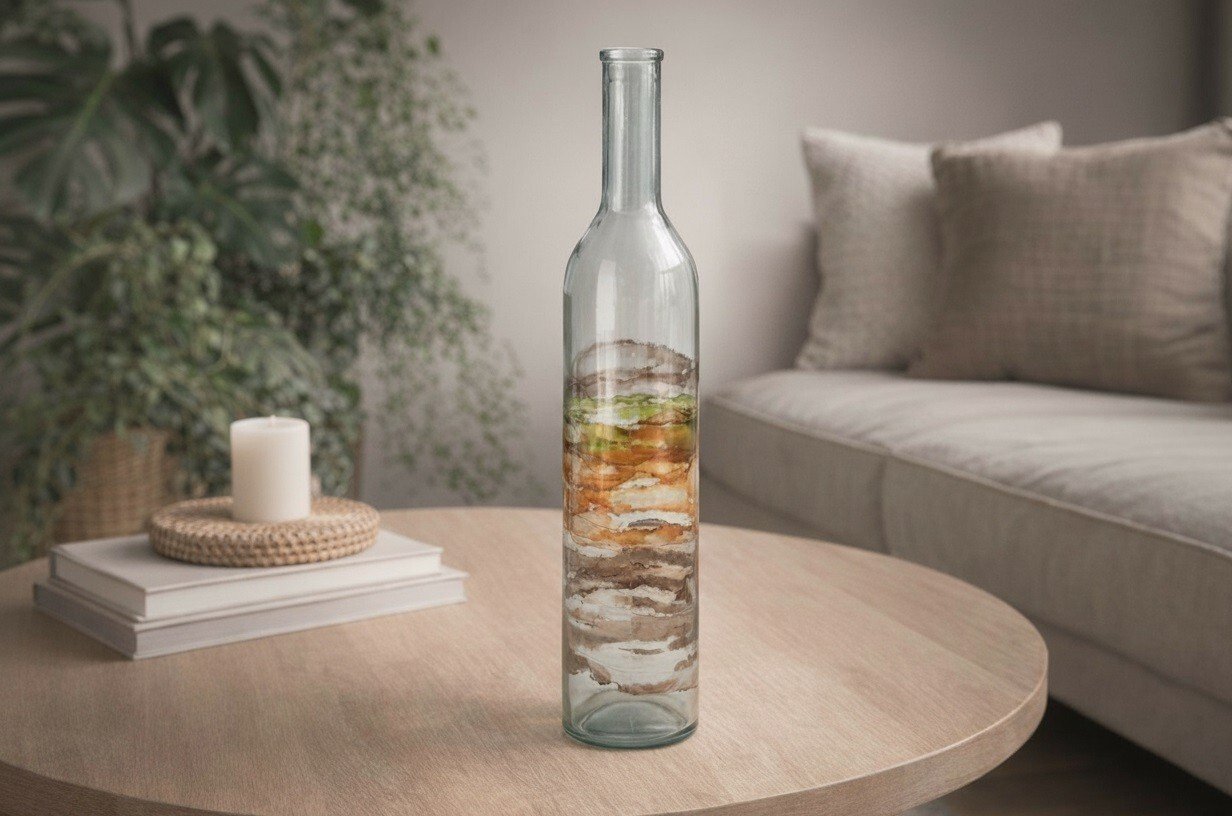 Butelka dekoracyjna 50 cm Watercolor brązowa F2042